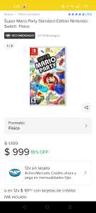 Mercado Libre: Super Mario Party Standard Edition Nintendo Switch Físico