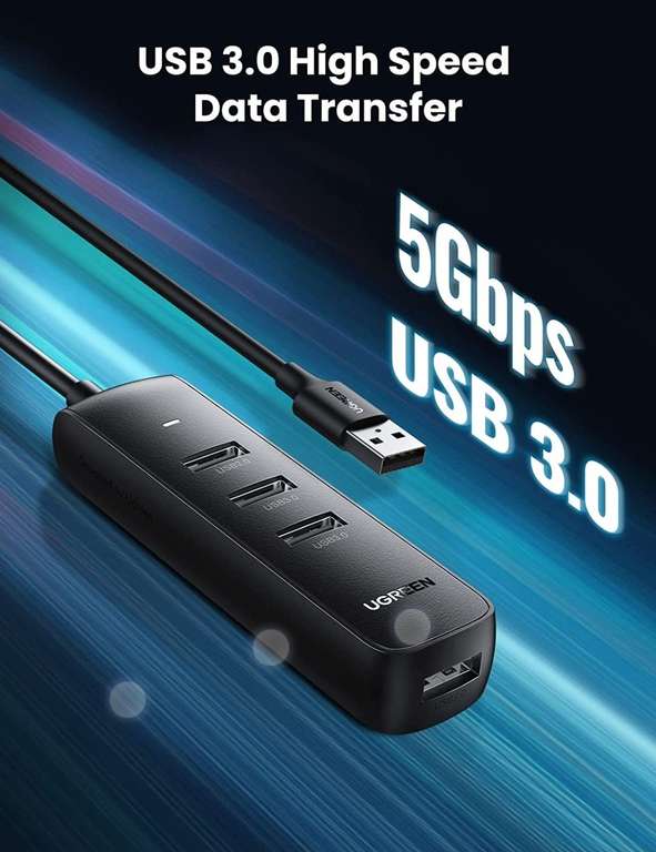 Amazon: UGREEN Hub USB 5Gbps 4 Puertos USB 3.0