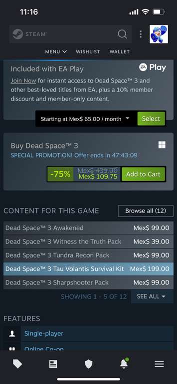Steam: Dead Space 3 - 75% all Day Sale