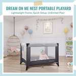 Amazon: Dream On Me - Patio de juegos portátil Nest con bolsa de transporte y correa para el hombro, gris