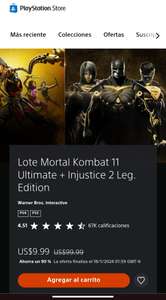 Play station store : Lote Mortal Kombat 11 Ultimate + Injustice 2 Leg. Edition PS4 PS5