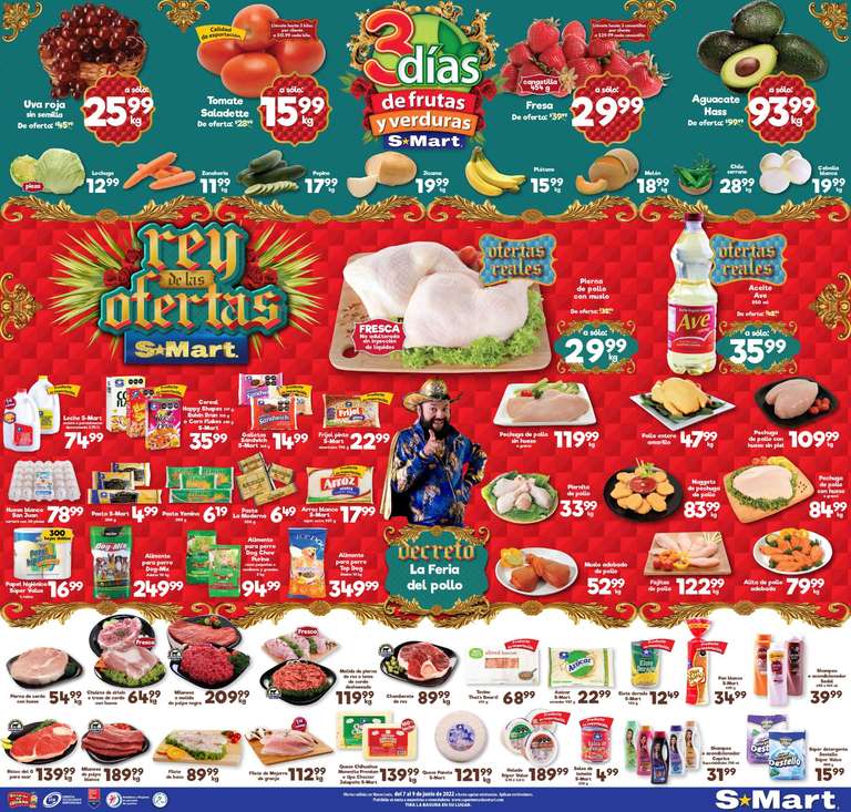 S-Mart: 3 Días de Frutas y Verduras del Martes 7 al Jueves 9 de Junio