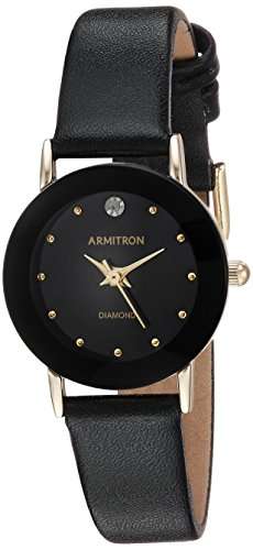 Amazon - Armitron Diamond - Accented reloj para mujer con banda de piel