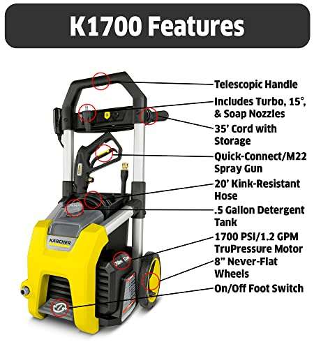 Amazon - Karcher - Lavadora a presión eléctrica K1700