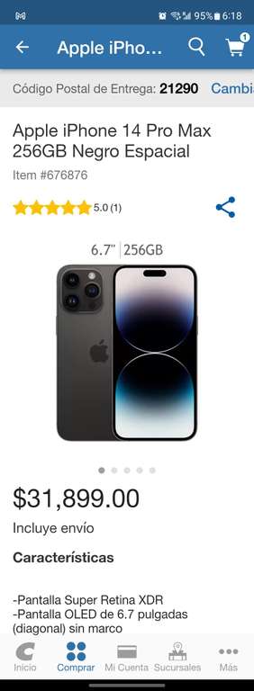 Costco: Apple iPhone 14 Pro Max 256GB Negro Espacial | Pagando con TDC Costco Citibanamex