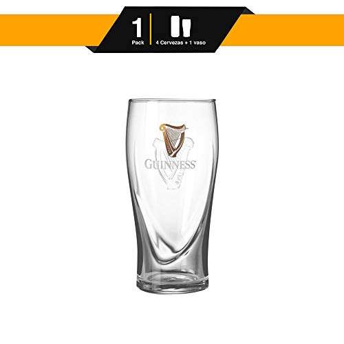 Amazon: Cerveza Guinness 4 Latas 400 ml + 1 Vaso Pinta