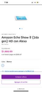 Telcel en linea Amazon Echo Show 8 (2da gen) HD con Alexa