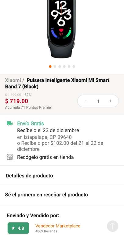Linio: Xiaomi Mi Band 7 (Comprando 2 unidades y pagando con Paypal)