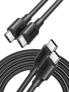 AMAZON - UGREEN Cable USB C 60W Carga Rápida Tipo C 1M, 2 Unidades PD Carga Rapida 20V/3A, Cargador Cable USB C a USB C