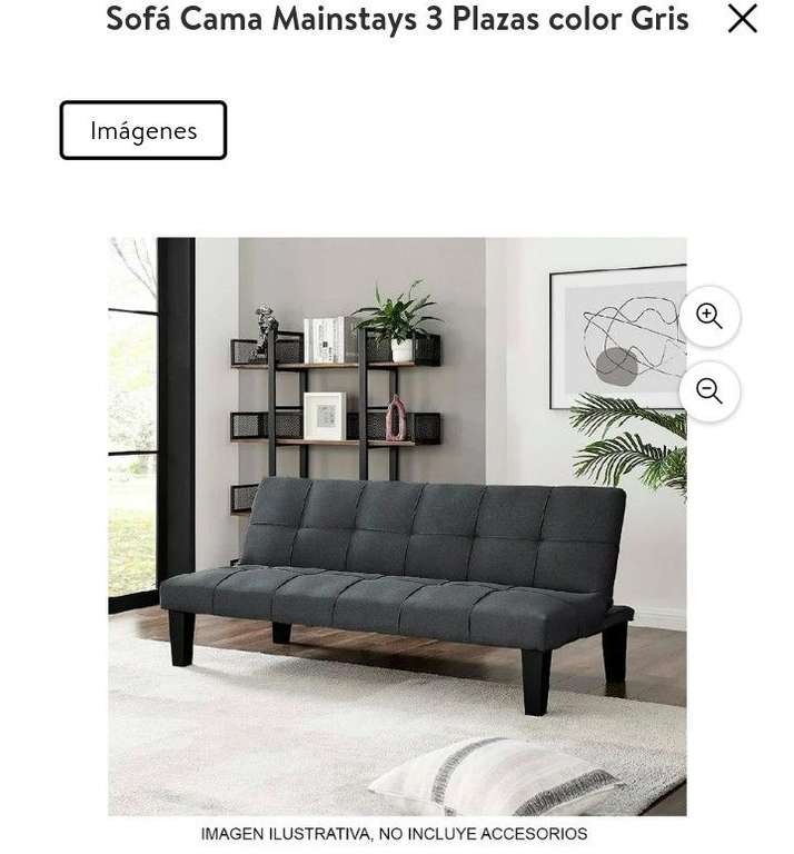 Walmart: Sofa Cama 3 posiciones Gris