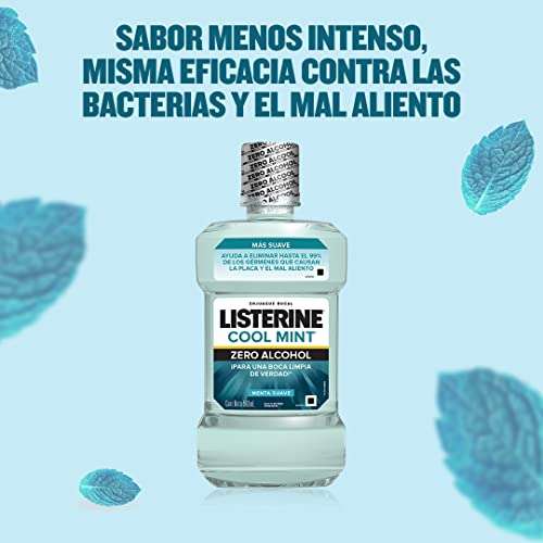 Amazon: Enjuague Bucal Listerine Cool Mint Zero Alcohol 500 ml | envío gratis con Prime