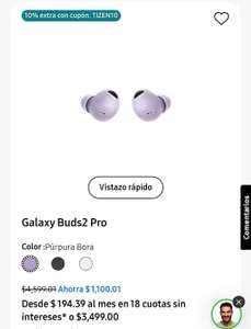 Samsung Store: Galaxy Buds 2 pro originales (Precio usando cupones)