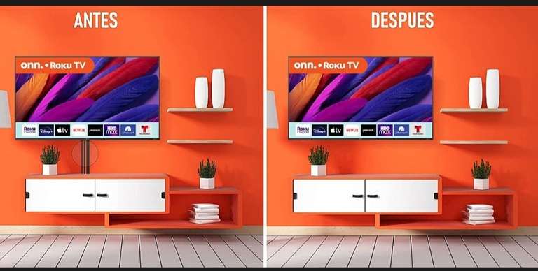 Amazon: onn Televisió de 50" 4K Ultra HD SmartTV con Soporte para Colgar en Pared con Kit de Tornillos 100012585 (Renewed)