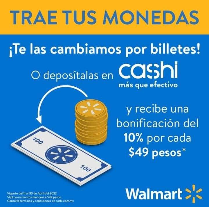 Walmart: Cashi te da el 10% por cada $49