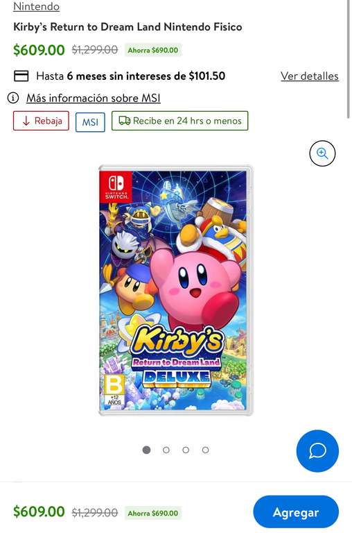 Walmart: Kirby Return To Dreamland Nintendo Switch