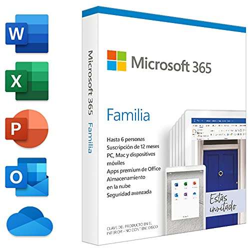 Amazon: Office 365 Familia suscripción anual 6 usuarios