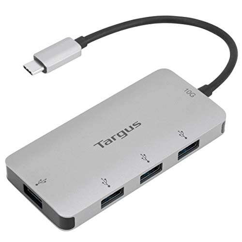 AMAZON - Targus ACH227USZ USB-C Multi-Port Hub w/ 4X USB-A Ports, 10G, Plateado