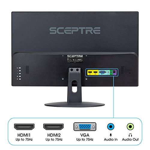Amazon: Sceptre E205W-16003R - Monitor LED sin marco ultradelgado HDMI VGA