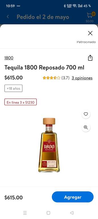Walmart Super: Tequilas al 3x2