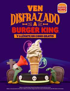 Burger King: Cono GRATIS si vas disfrazado (Yucatán, Quintana Roo, Campeche, Tabasco y Chiapas)