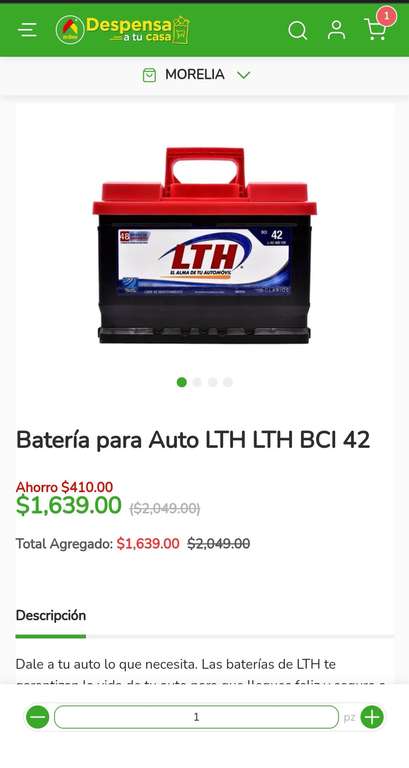 Bodega Aurrera: Baterías para auto LTH