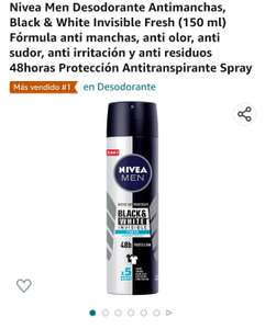 Amazon: Nivea Men Desodorante Antimanchas, Black & White Invisible Fresh 150ml