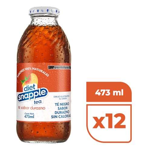 Amazon : 12 pack vidrio Snapple Diet Té Durazno 473 ml