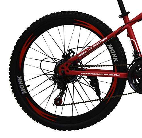 Amazon: Monk Bicicleta Montaña Inxss Shimano F/DIS Rodada 26 21 Vel