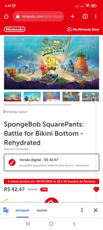 Nintendo eShop: Bob Esponja Battle for Bikini Bottom - eShop Brasil