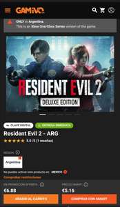 Resident Evil 2 remake deluxe edition (ARG) en Gamivo