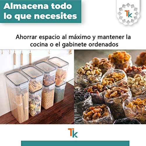 TMOSLY Juego de 16 recipientes de plástico Impermeables para Guardar  Alimentos, 16 Etiquetas y rotuladores de Pizarra, recipientes de plástico