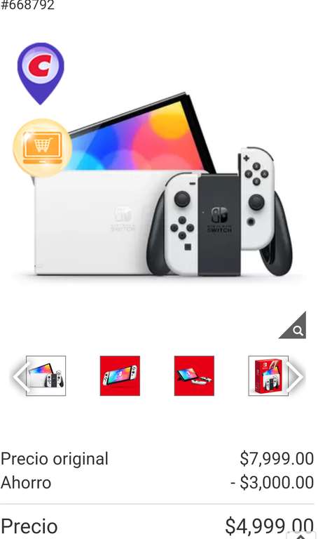 Costco: Nintendo switch oled blanco de 64Gb