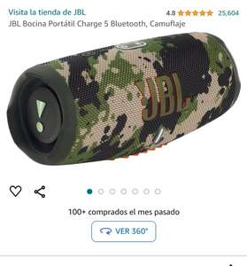 Amazon - JBL Bocina Portátil Charge 5 Bluetooth, Camuflaje