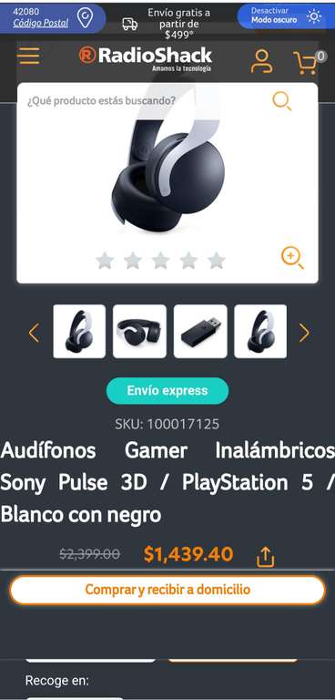 RadioShack: Audífonos pulse 3D Sony Playstation 5
