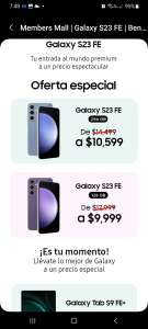 Samsung Store: Preventa Samsung Galaxy S23 FE 128 y 256 Gb Morado