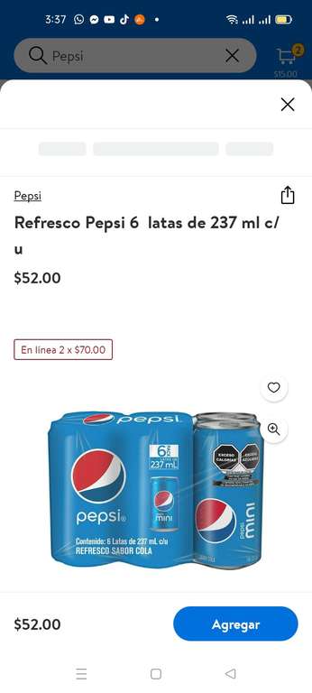 Walmart Super/Express: Six Pack de Pepsi Lata 2X$70 pesos y más ofertas