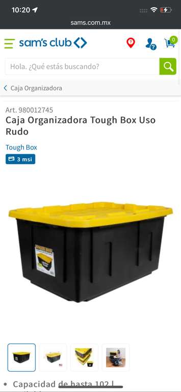 Sam's club: Caja Organizadora Tough Box Uso Rudo 102L