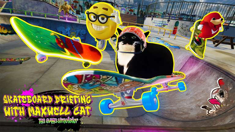 Nintendo Eshop Chile - Skateboard Drifting with Maxwell Cat: The Game Simulator
