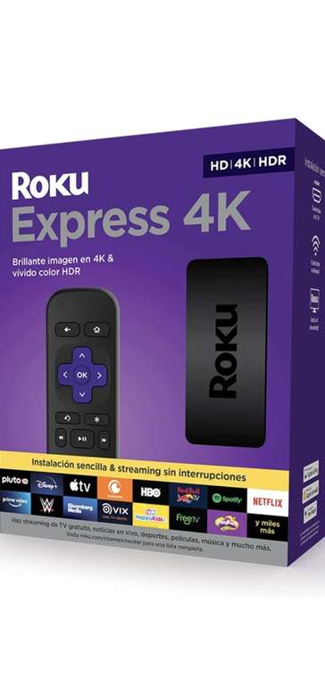 Mercado Libre: ROKU Express 4K 2021 | Dispositivo de Streaming HD / 4K / HDR con transmisión inalámbrica fluida y Control Remoto Simple