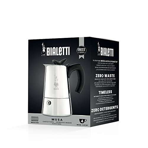 Amazon: Bialetti - Cafetera Musa Nuova - 4 Tazas - Espresso Maker - Mango Antiquemaduras