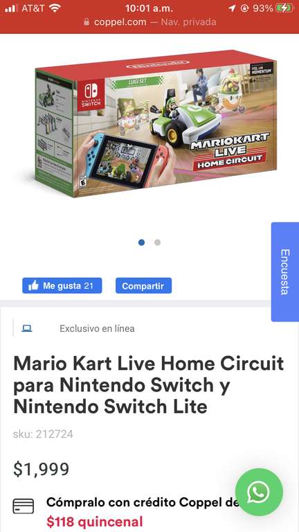 Coppel: Mario Kart Live Home Circuit para Nintendo Switch - COPPEL EN LÍNEA