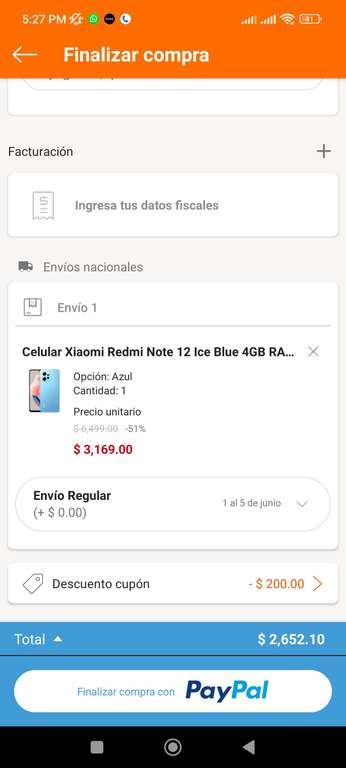 Linio: Redmi Note 12 4G - 4+128 GB Color Blue