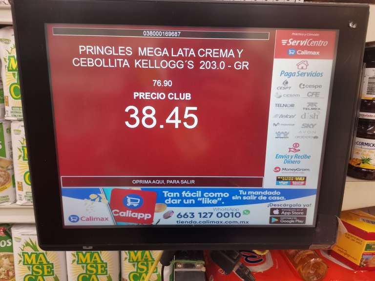 Pringles Mega Lata 50% de descuento en Calímax Tijuana BC