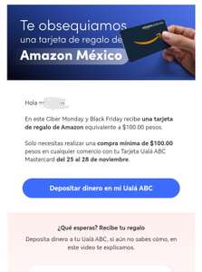 Cyber Monday 2022 en Ualá: Tarjeta de regalo Amazon $100 al realizar una compra mín de $100 con tarjeta Ualá ABC | usuarios seleccionados
