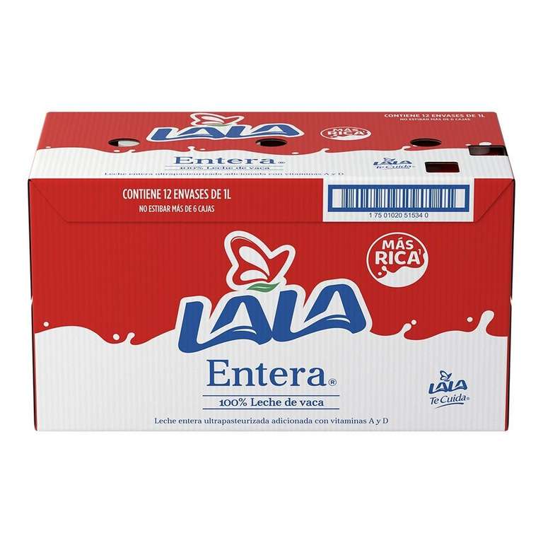 Shopee: Caja de leche entera LALA 12pzs de 1LT, VENDEDOR NACIONAL