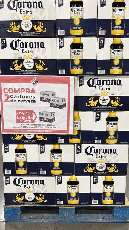 City Club Zacatecas: 3x2 cartón de cerveza Corona 24 piezas -  