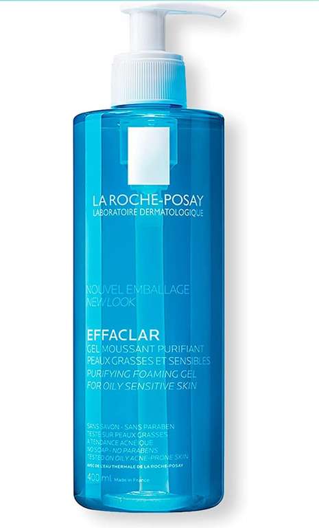 Amazon: La Roche Posay Effaclar Gel Purificante Gel Limpiador Facial para Piel Grasa, 400 ml ($341 en 1a compra)