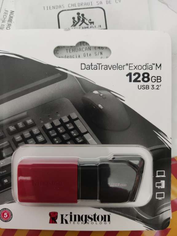 Memoria USB Kingston de 128 gb en chedraui