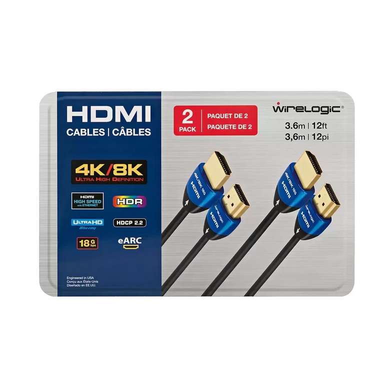 Costco: WireLogic, Paquete de 2 Cables HDMI 8K/4K | Interlomas