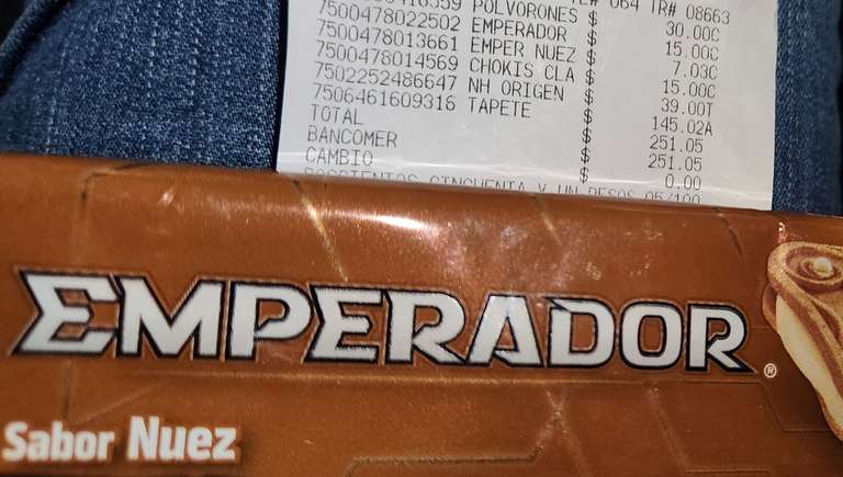 Walmart: Paquete galletas emperador nuez 154g
